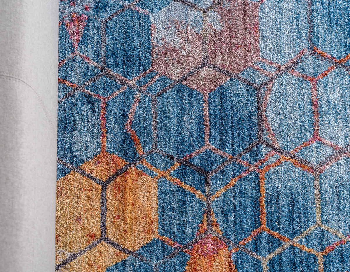 Reuben - Hexagon Pattern Color Blend Rug